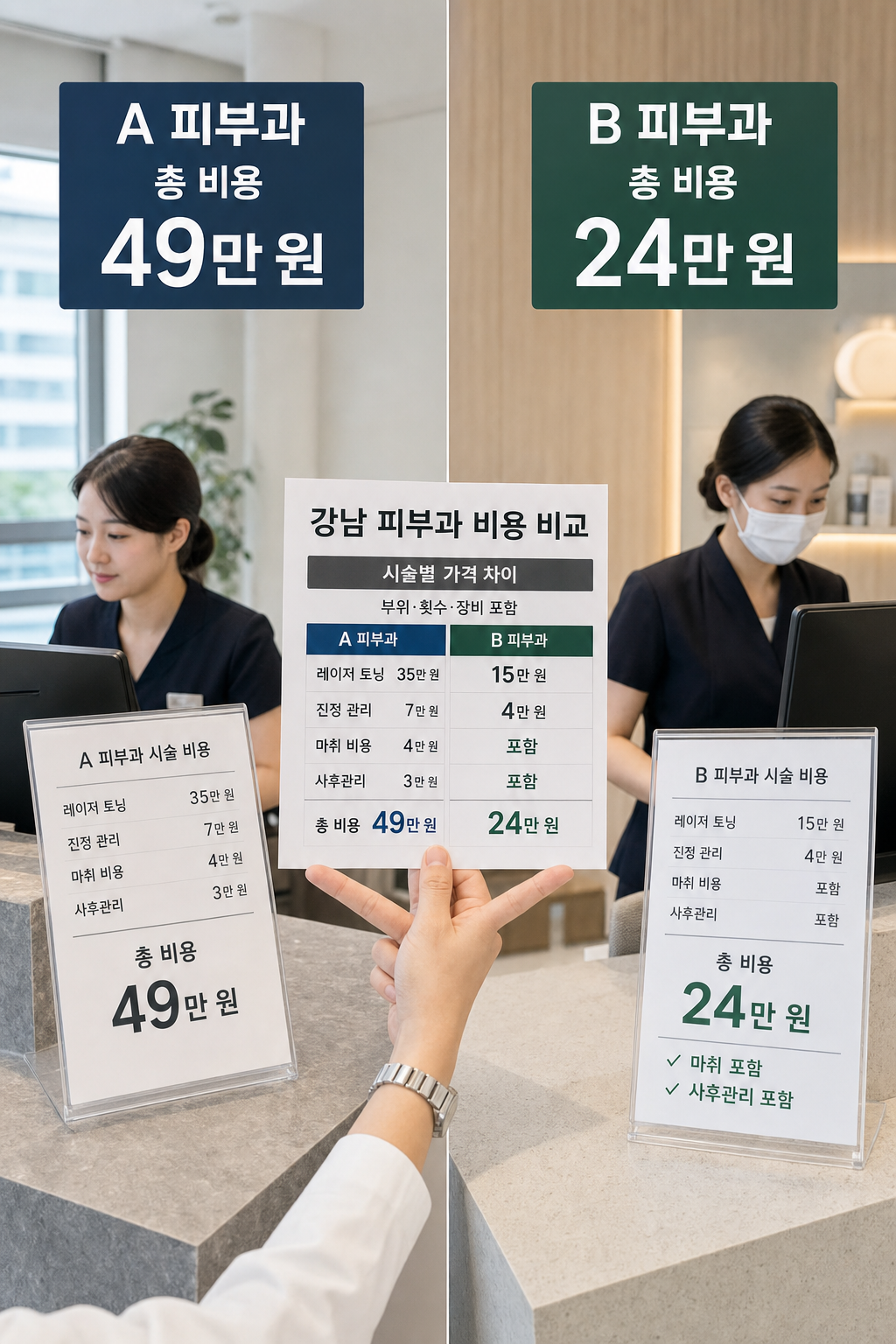 강남 피부과 비용 비교: 시술별 가격 차이와 확인 기준