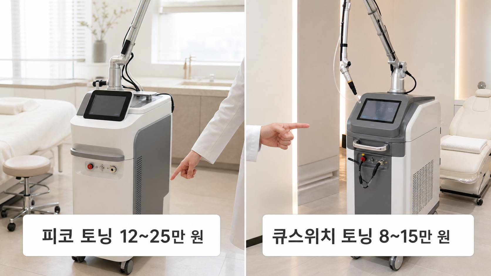 강남 레이저 토닝 종류 효과와 기미·색소 치료 가격 비교