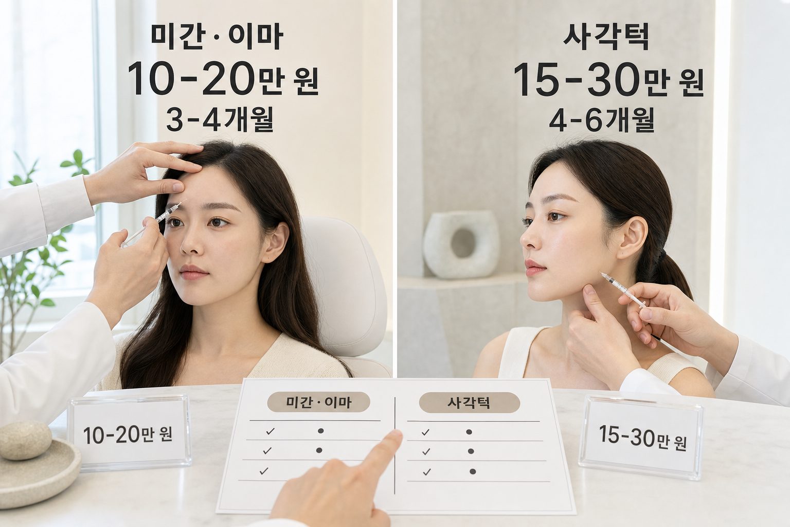 강남 보톡스 1회 비용과 유지 기간 비교